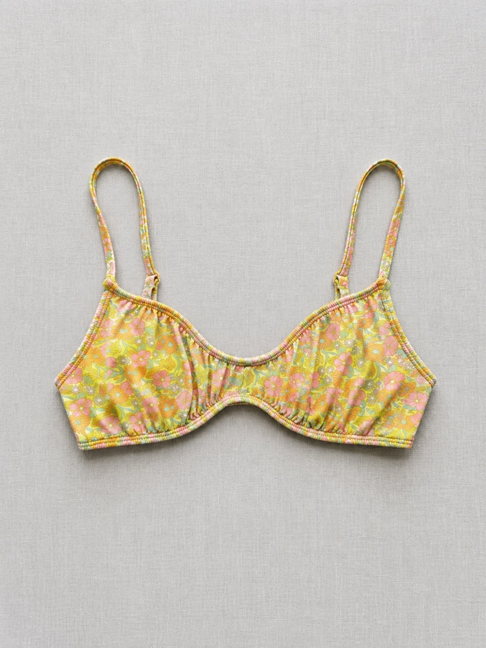 Dippin' Daisy's Yellow & Pink Floral Bikini Scoop Top